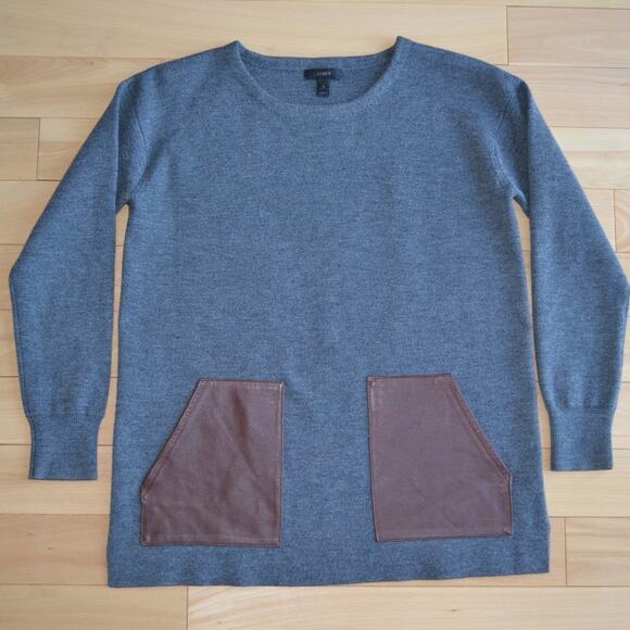 J Crew Gray Sweater with Pockets Size S - Picture 1 of 4
